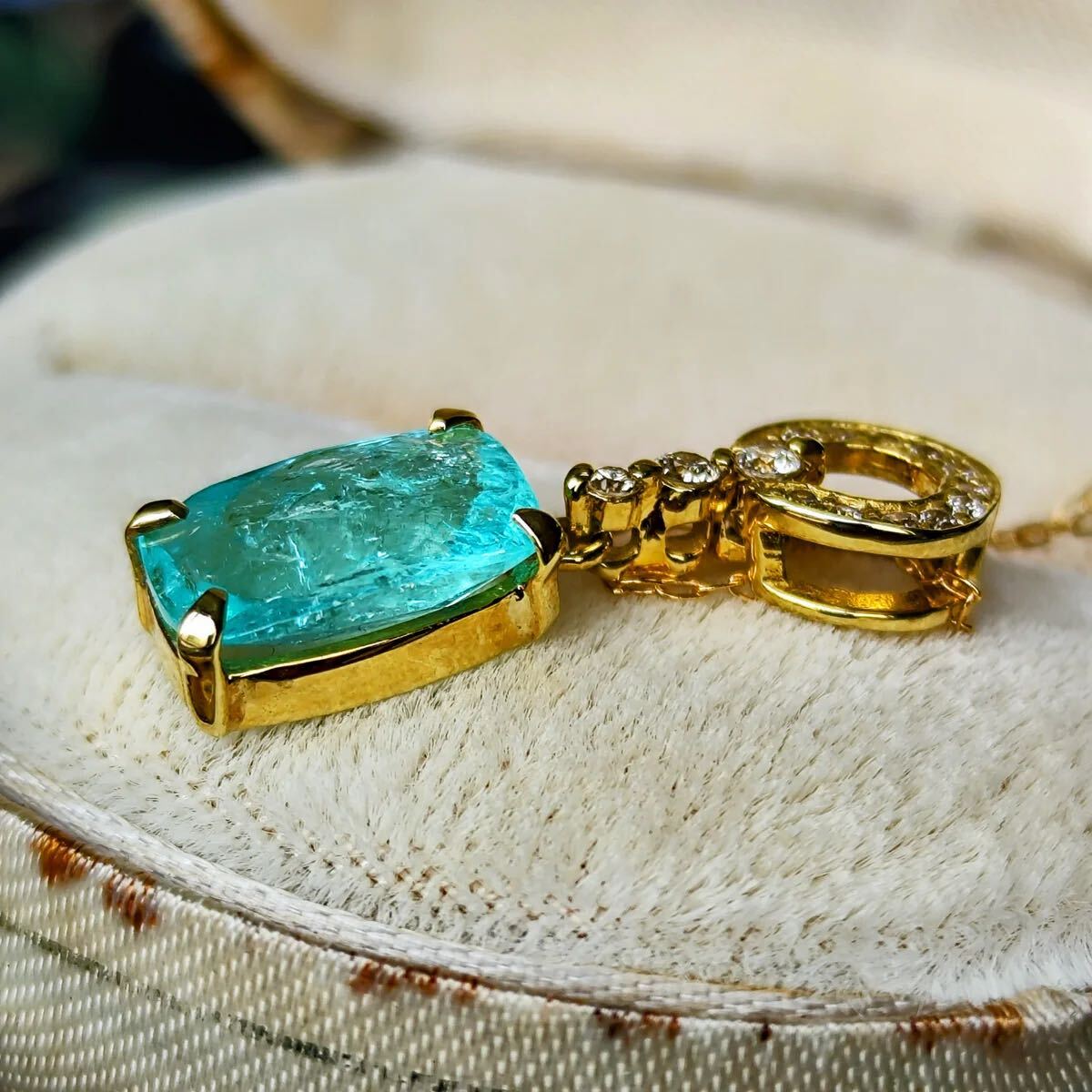 【大粒 1.97ct】天然パライバトルマリン 天然ダイヤモンド 18金 ネックレス 新品未使用品 鑑別書付き