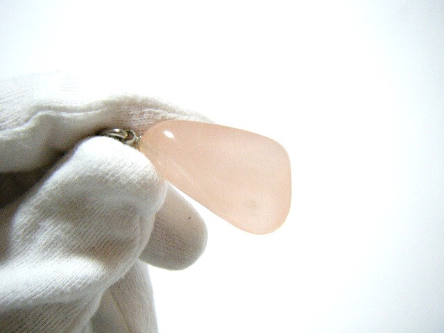 ★ローズクォーツ 最大幅 27mm×19mm ロング ペンダント ネックレス シルバーカラー 【AZ89】