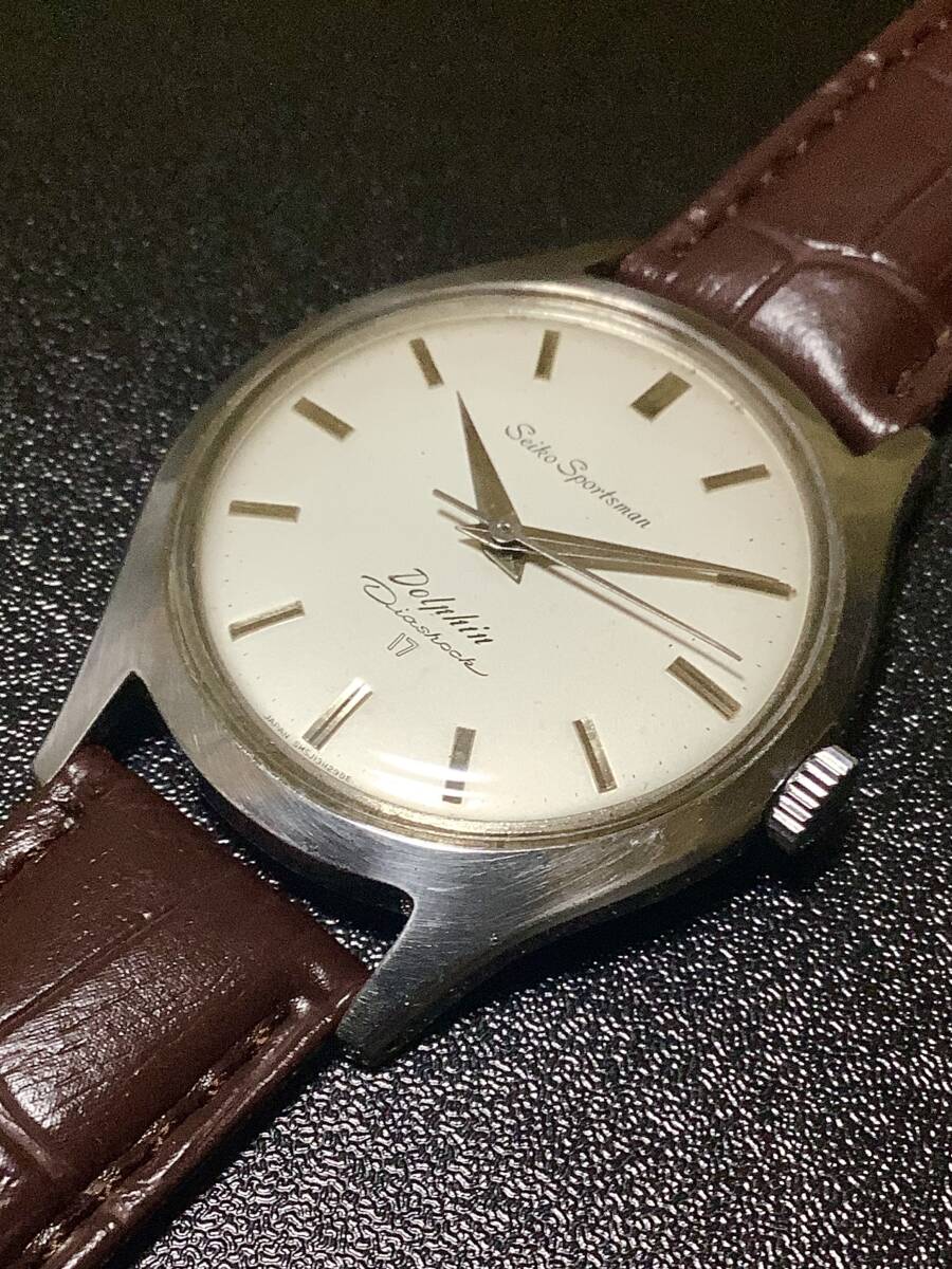 12029) Wネーム レアモデル セイコー スポーツマン ドルフィン 美品 稼働品_画像3