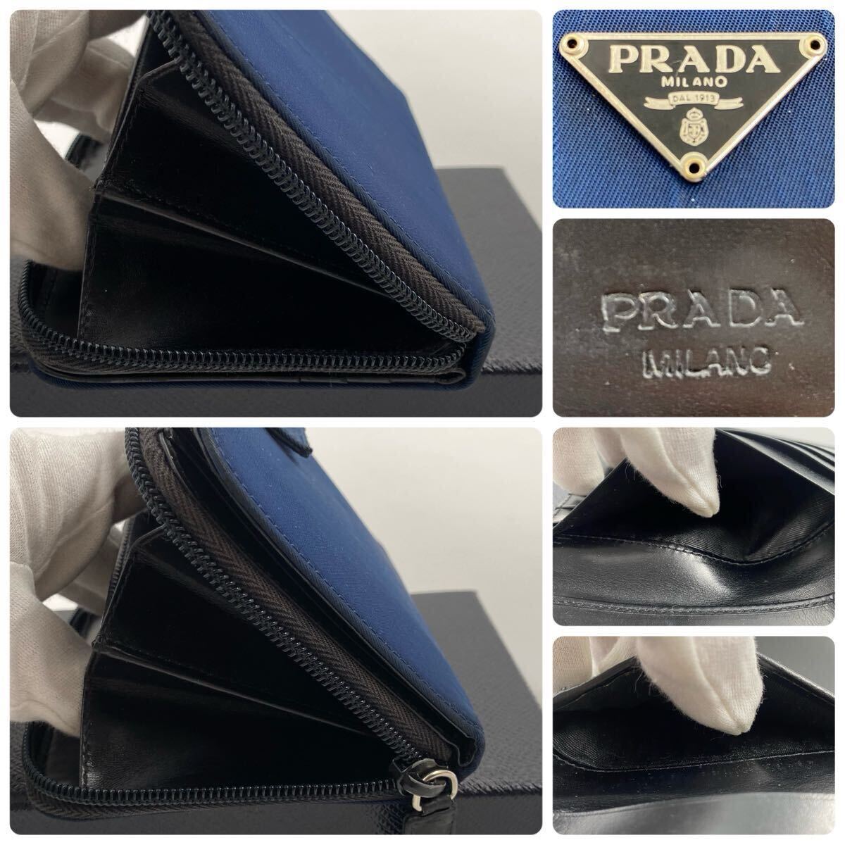 60【美品】プラダ PRADA サフィアーノ ナイロン 二つ折り 60【美品】プラダ PRADA サフィアーノ ナイロン 二つ折り
