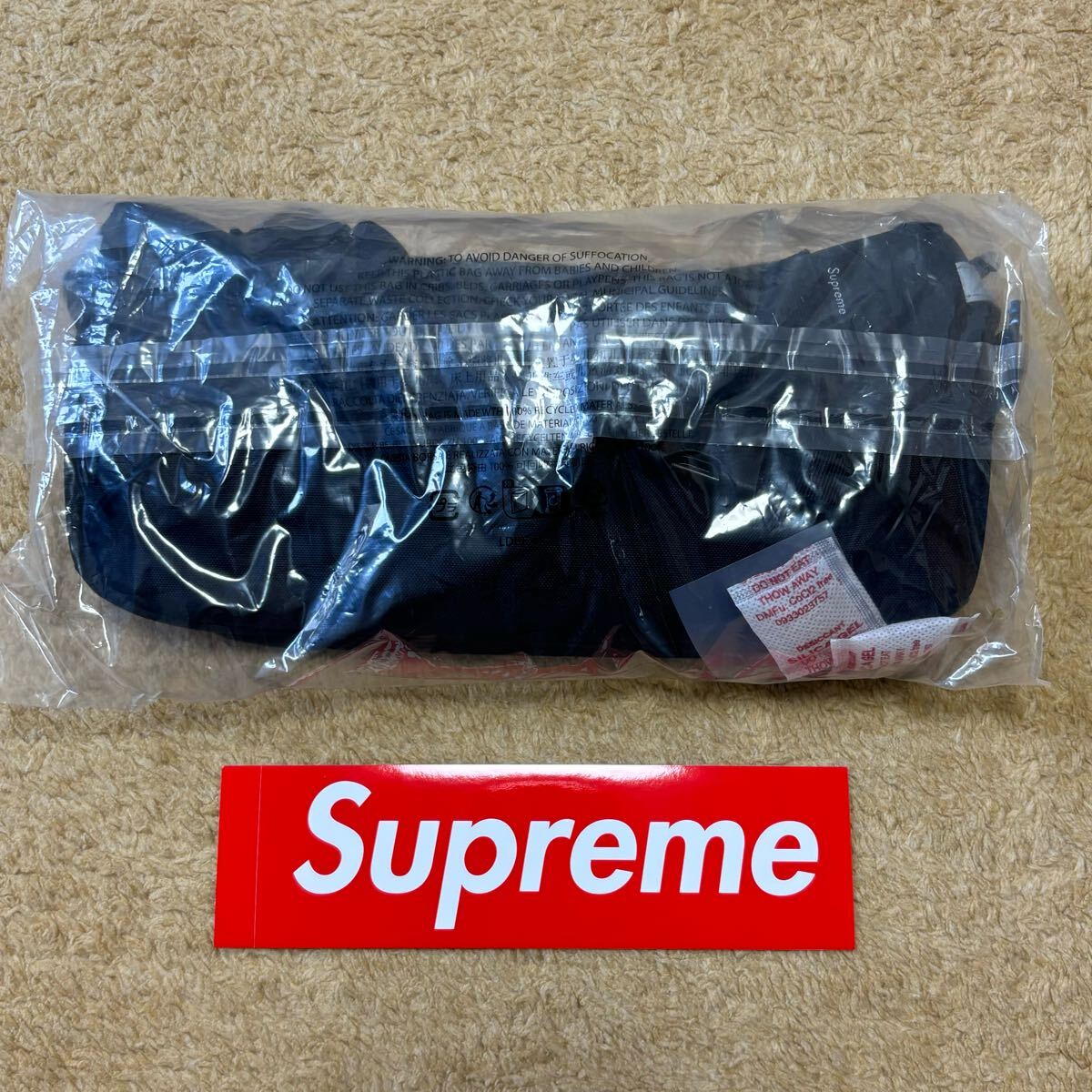 未開封 24fw Supreme Waist Bag Black タグ ステッカー付 未開封 24fw Supreme Waist Bag Black タグ ステッカー付