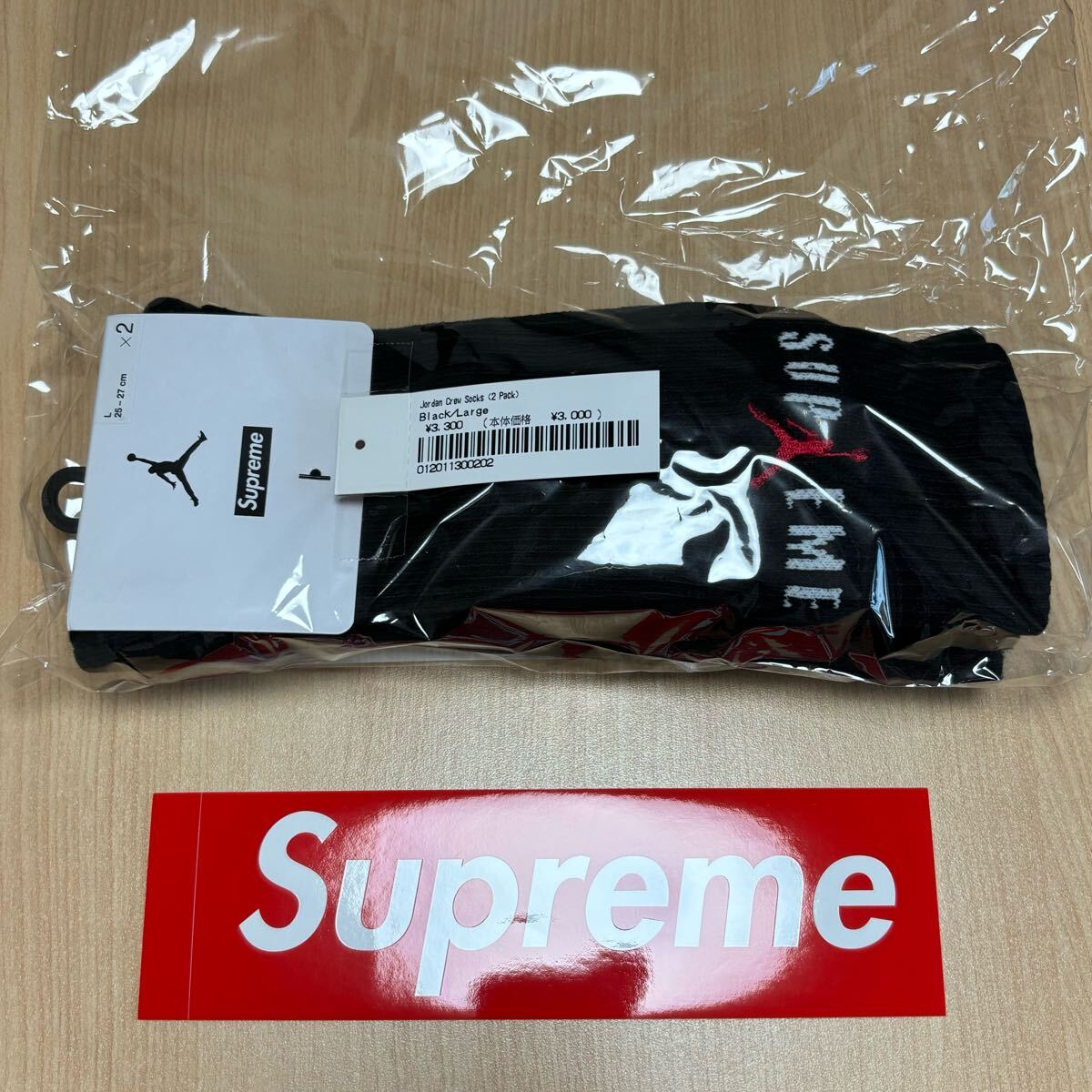 未開封 24fw Supreme Jordan Crew Socks 2 Pack Black 25-27cm 未開封 24fw Supreme Jordan Crew Socks 2 Pack Black 25-27cm