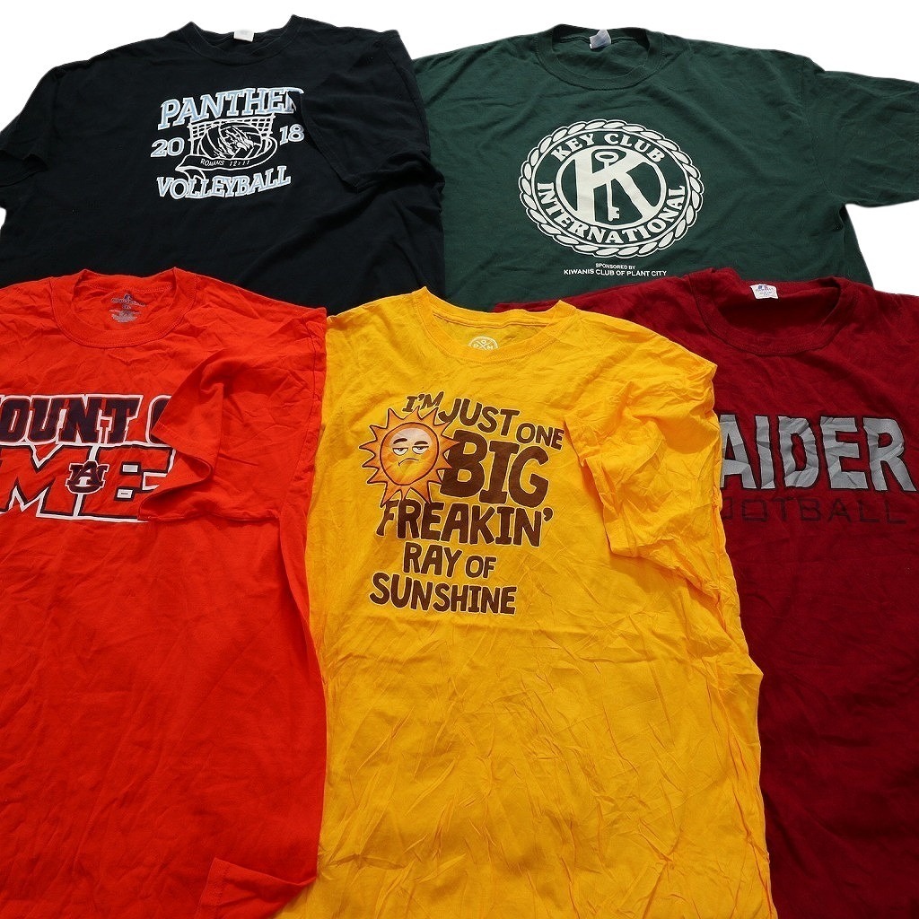 古著卸 まとめ売り カラーmix プリント 半袖Tシャツ 20枚セット (メンズ 2XL ) ワンポイント MZ10000 1円スタート