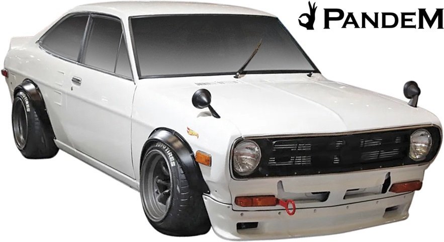 【M's】 NISSAN Datsun B110 サニー クーペ (1970y-1973y) PANDEM パンデム フロントフェンダー 左右 // エアロ パーツ オーバーフェンダー_画像6