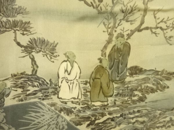 ys7360849; 宗sou 時代人物模様男物長襦袢【アンティーク】【著】