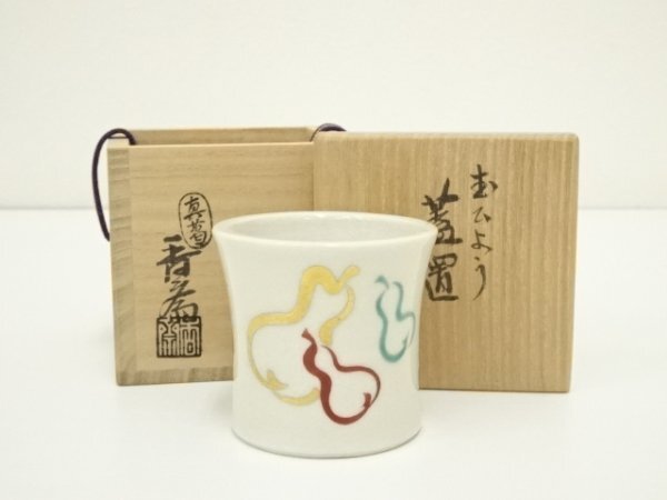茶道具　真葛焼　宮川香斎造　瓢箪蓋置 ys7338586; 宗sou 真葛焼 宮川香斎造 瓢箪蓋置（共箱）【道】