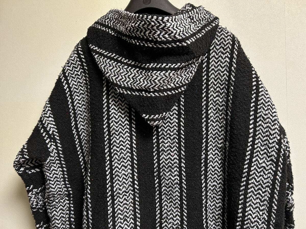 BAJA JOE バハジョー MEXICO メキシカンパーカー XL ストライプ ボーダー プルオーバー ネイティブアメリカン ネップ織 ティファナ _画像5