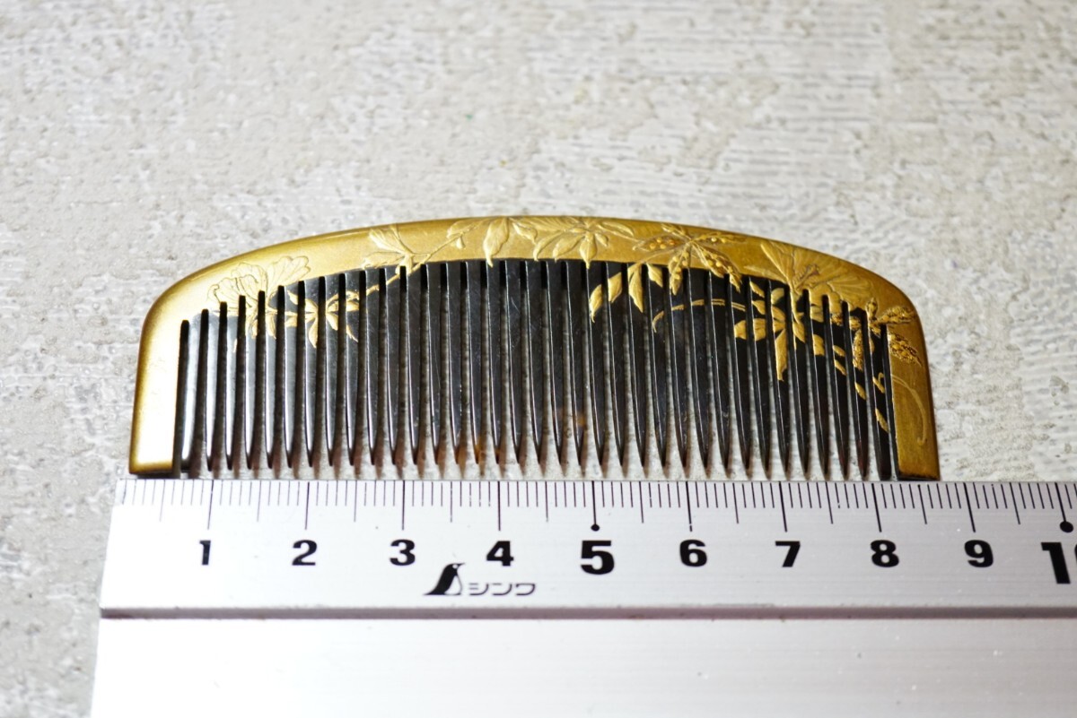 35 作家物 本鼈甲 べっ甲 金蒔絵 櫛 くし 簪 かんざし 35 作家物 本鼈甲 べっ甲 金蒔絵 櫛 くし 簪 かんざし
