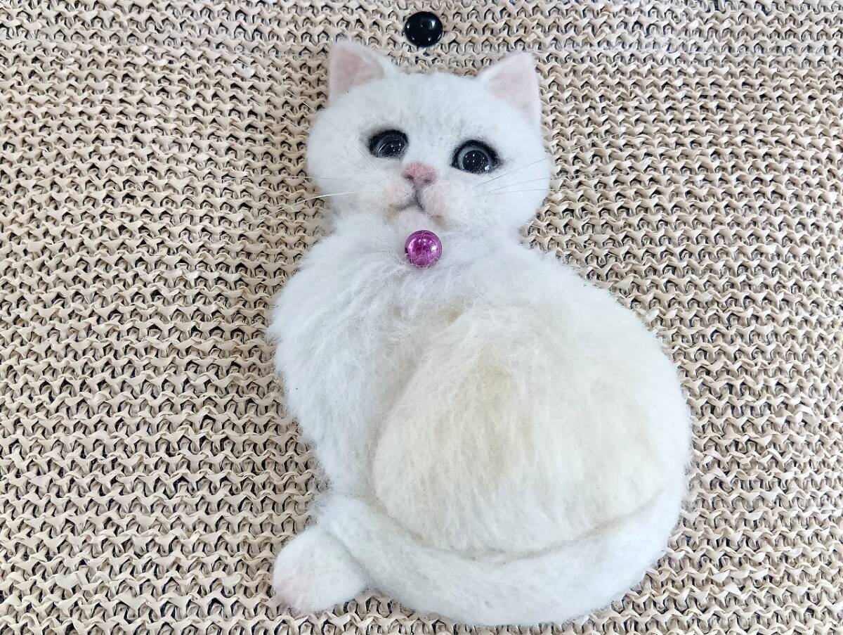 羊毛フェルト 猫 猫ちゃんストロー風トートバッグ・バッグ 羊毛フェルト 猫 猫ちゃんストロー風トートバッグ・バッグ