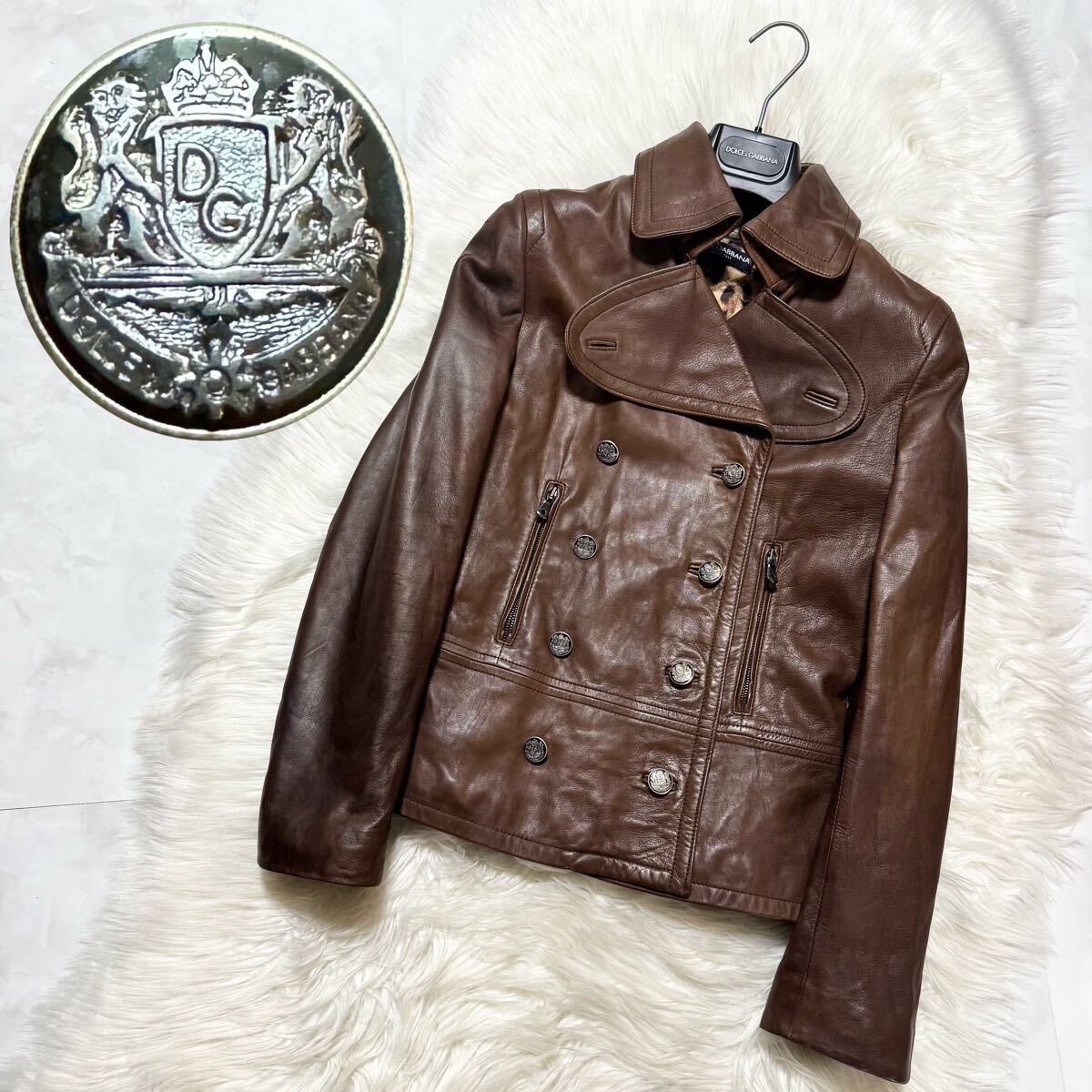 本物 黄金期 ドルチェ＆ガッバーナ エンブレムDGボタンダブル