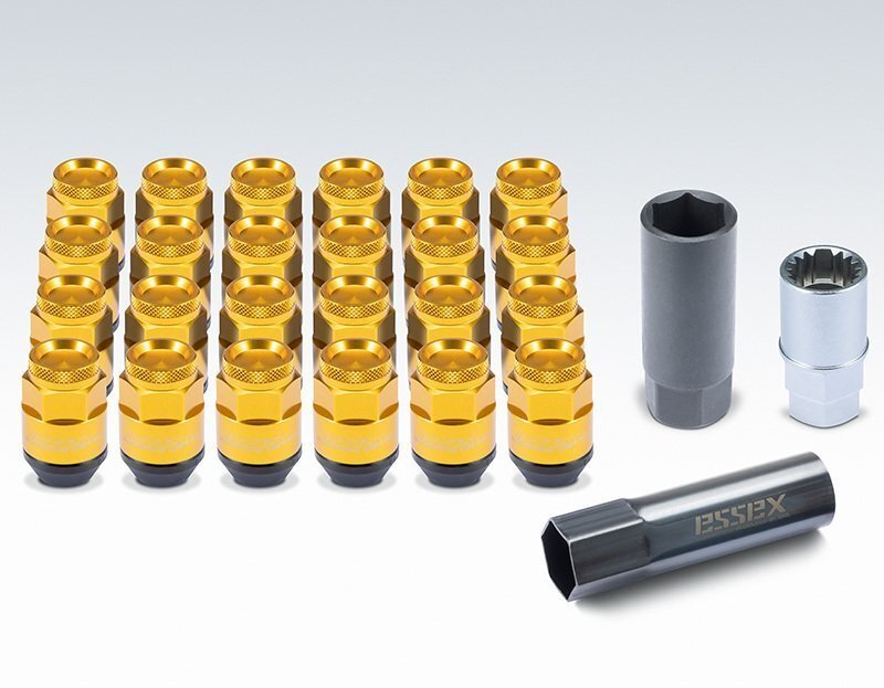 CRS ESSEX M12×P1.5 5穴用 2ピースシェルナット ショートタイプ ローレット/ゴールド 20本入