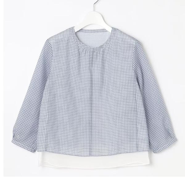 [J.PRESS LADIES] проверка принт cut and sewn 9 номер ( синий серия *M размер ) блуза рубашка J Press дамский новый товар 