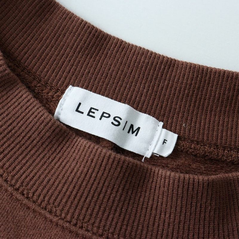 レプシィム LEPSIM ローリーズファーム LOWRYS FARM モックネック スウェット チュニック F/ブラウン スリット【2400014363036】_画像7