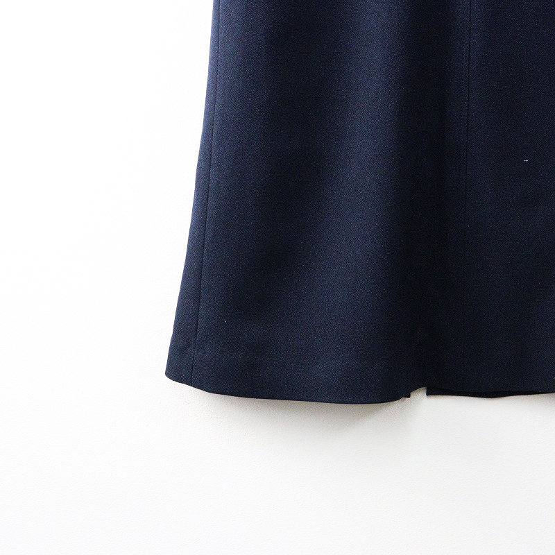 2023AW シップスエニィ SHIPS any: 洗濯可能 WARM パイピング Aライン スカート 36/ネイビー フレア ロング ボトムス【2400014363173】_画像4