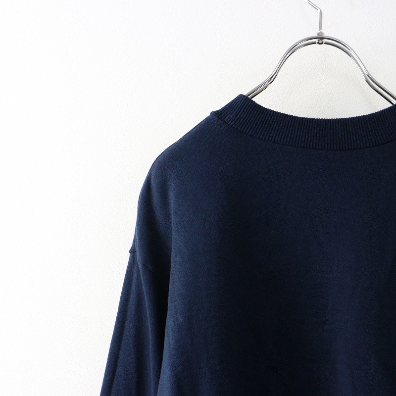 2023SS ロイスクレヨン Lois CRAYON フラワーロゴプリントスウェットプルオーバー M/ネイビー トレーナー 里毛【2400014373509】