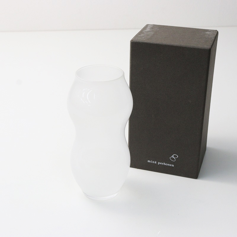 美品 箱付き ミナペルホネン mina perhonen ピーナッツグラス ホワイト/白 食器 コップ【2400014390087】