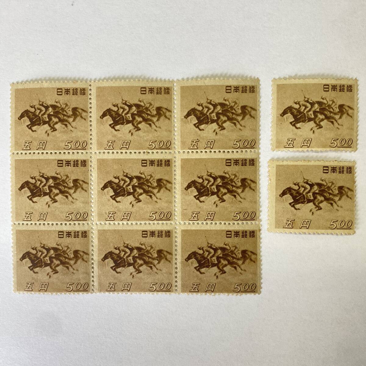 a88 記念切手 1948年発行 競馬法28年 5円切手 11枚まとめて未 a88 記念切手 1948年発行 競馬法28年 5円切手 11枚まとめて未
