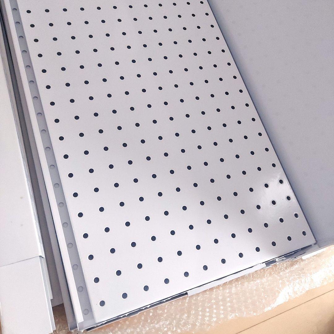 ホワイトメッシュ 商品陳列スタンド 約97×89×34㎝ 頑丈 スチール制 フック付き