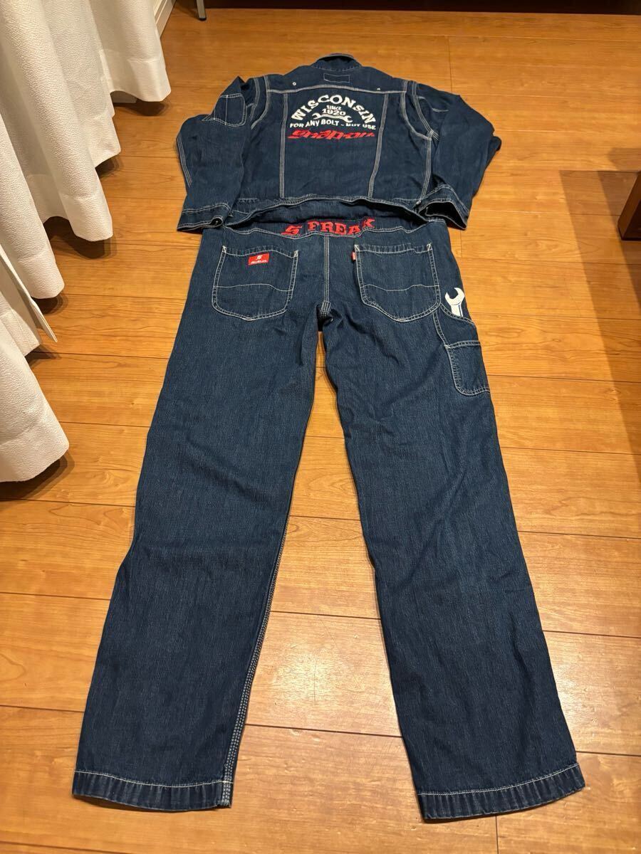 スナップオン snap-on デニム つなぎ オーバーオール Lサイズ スナップオン snap-on デニム つなぎ オーバーオール Lサイズ