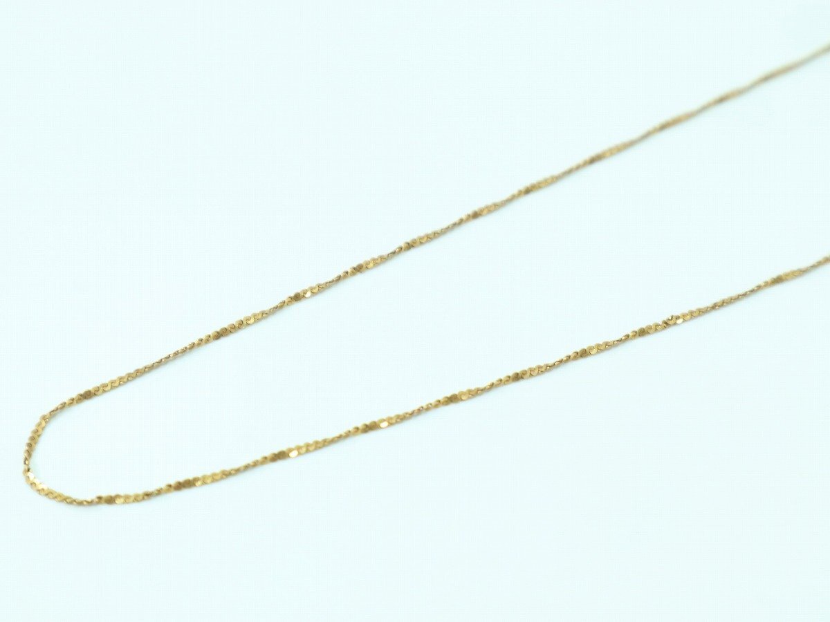 1円スタート】K18 750 ITALY 刻印 イエロー ネックレス 約41cm 1円スタート】K18 750 ITALY 刻印 イエロー ネックレス 約41cm