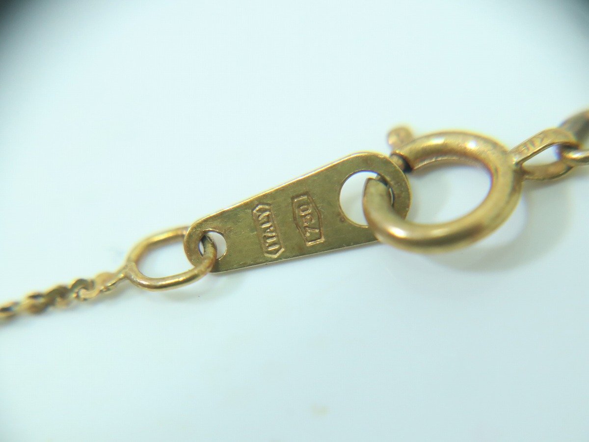 1円スタート】K18 750 ITALY 刻印 イエロー ネックレス 約41cm 1円スタート】K18 750 ITALY 刻印 イエロー ネックレス 約41cm