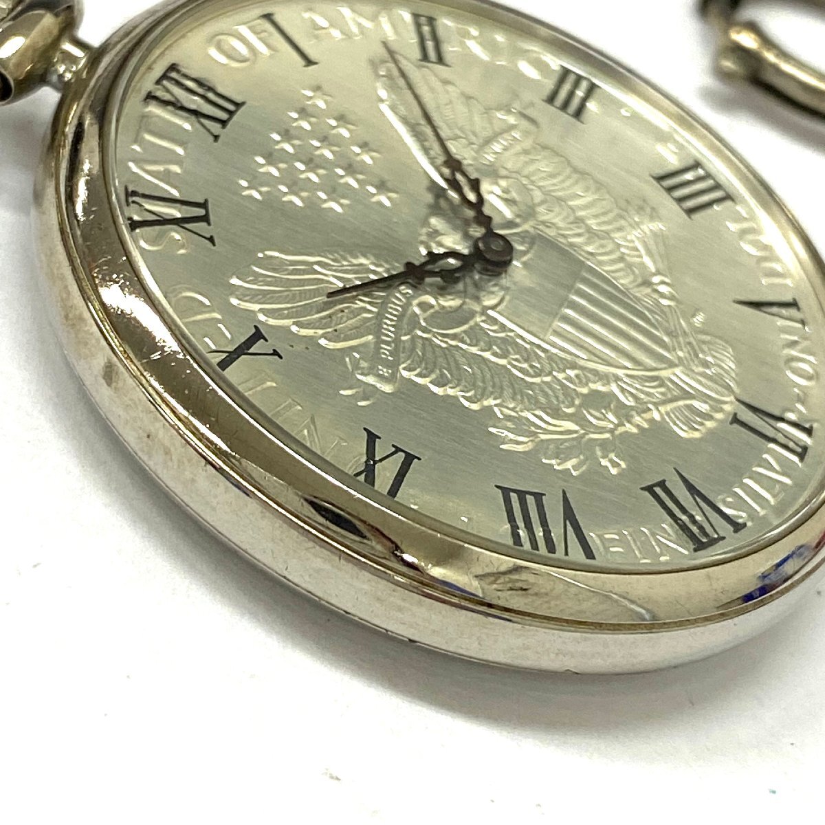 ◇イーグル銀貨◇LIBERTY 自由の女神 1993年 クォーツ 懐中時計 ◇イーグル銀貨◇LIBERTY 自由の女神 1993年 クォーツ 懐中時計