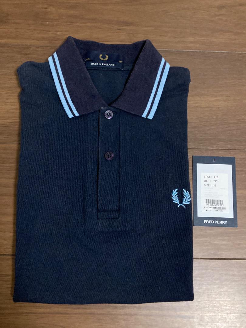 送料込 FRED PERRY 英国製 M12 ポロシャツ ネイビー タグ付き 36 送料込 FRED PERRY 英国製 M12 ポロシャツ ネイビー タグ付き 36