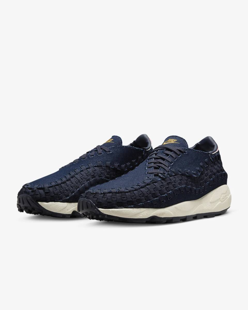 ナイキ 28.5cm エア フットスケープ ウーブン 税込定価23430円 ネイビー ホワイト NIKE W AIR FOOTSCAPE WOVEN デニム 紺 白_画像1