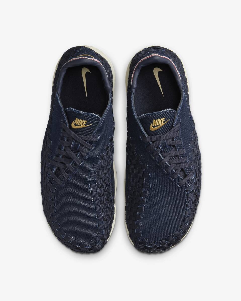 ナイキ 28.5cm エア フットスケープ ウーブン 税込定価23430円 ネイビー ホワイト NIKE W AIR FOOTSCAPE WOVEN デニム 紺 白_画像2