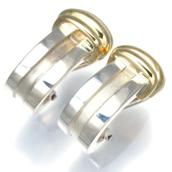 ティファニー イヤリング グルーブドウィズ コンビカラー K18YG/シルバー 925 BLJ 限界値下げ品_画像2