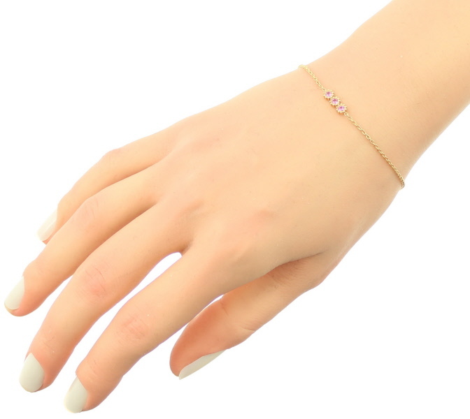 !_ Dior браслет розовый сапфир ушко (уголок) rose K18PG BLJ/GENJ