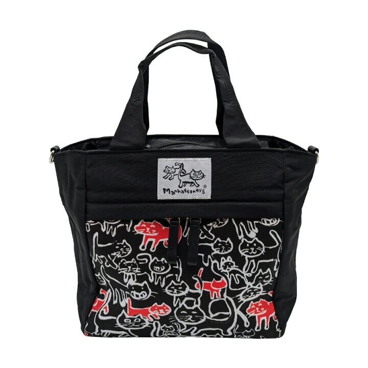 マンハッタナーズ 猫 ネコ 2wey バッグ バック ショルダーベルト付 ショルダー トートバッグ トートバック 新品 未使用 ハンドバッグ_画像2