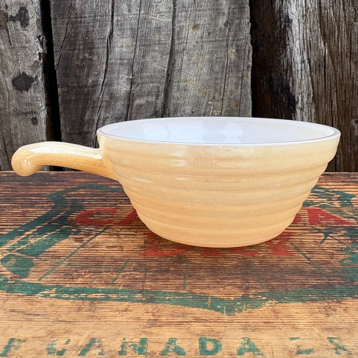 1958-1971 USA vintage】Fire-King one handle casserole ワン