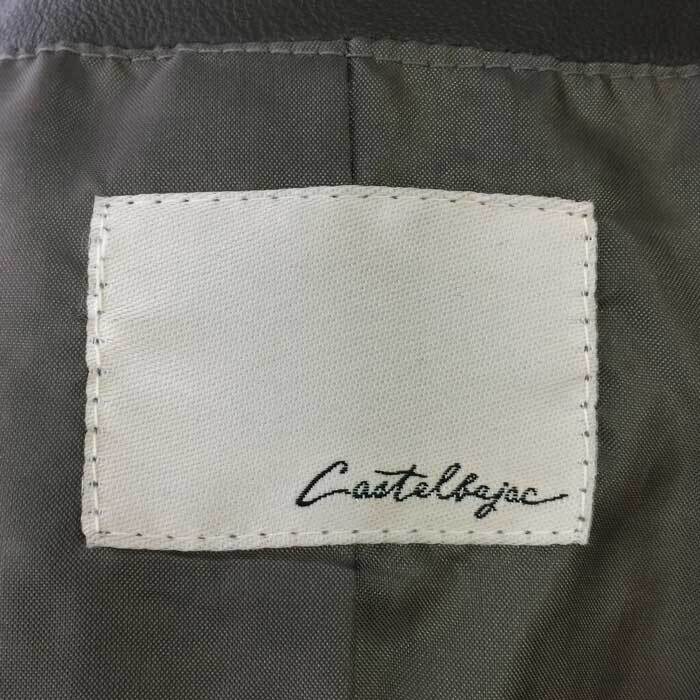カステルバジャック CASTELBAJAC レザー ライダースジャケット カーキ