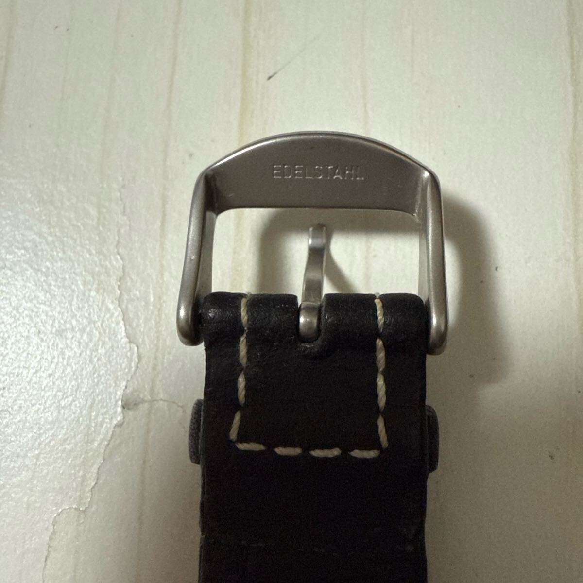 Sinn Euro356 ブラックスティッチ カウレザー ストラップ ジン 腕時計 腕時計ベルト