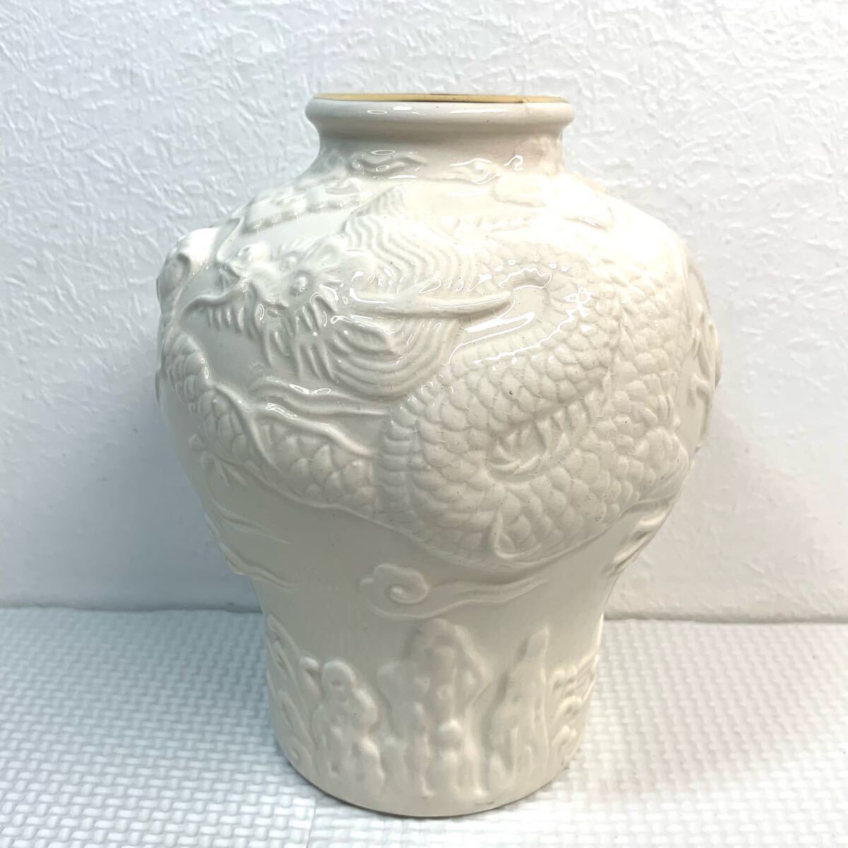 旭窯 白磁器 花瓶 花器 花入 ドラゴン 金彩 インテリア (花瓶 旭窯 白磁器 花瓶 花器 花入 ドラゴン 金彩 インテリア (花瓶