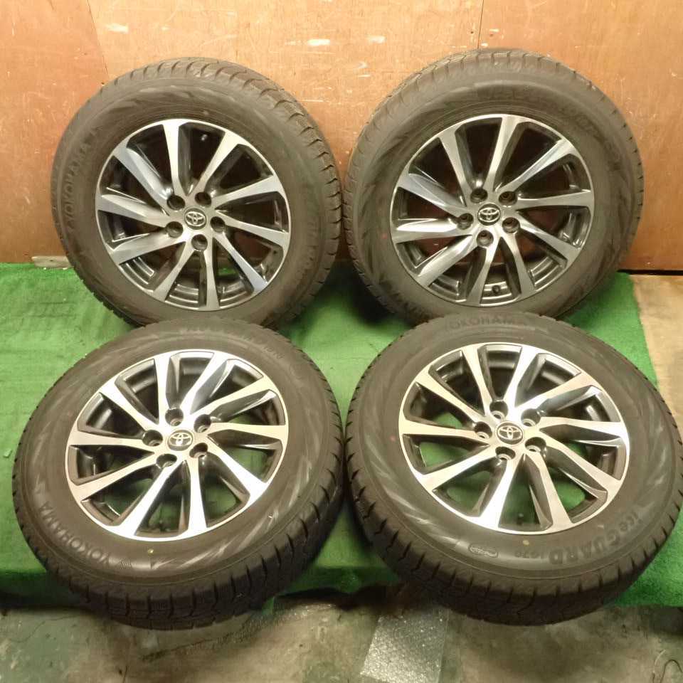 アルファード ヴェルファイア 30系 純正 アルミホイール スタッドレスタイヤ 4本セット 5穴 YOKOHAMA 225/60R17 中古 即決