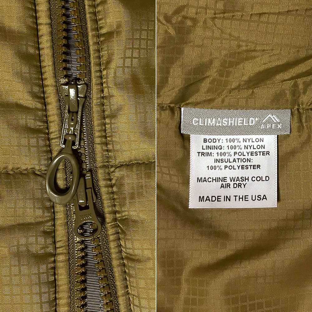 Sサイズ 新品 USA製 BEYOND ビヨンド A7 コールドベスト ダウンベスト PCU LEVEL7 米軍 USMC MARS 民間 CLIMASHIELD アメリカ製 コヨーテ_画像6