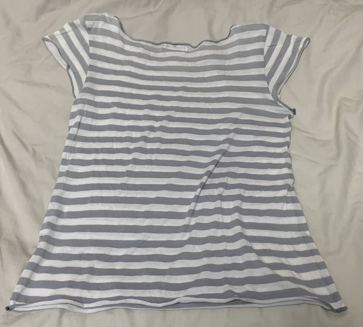 agnis b. PARIS! アニエスベー! 半袖?カットソー! Tシャツ! ボーダー! カットオフ! 薄手! 日本制