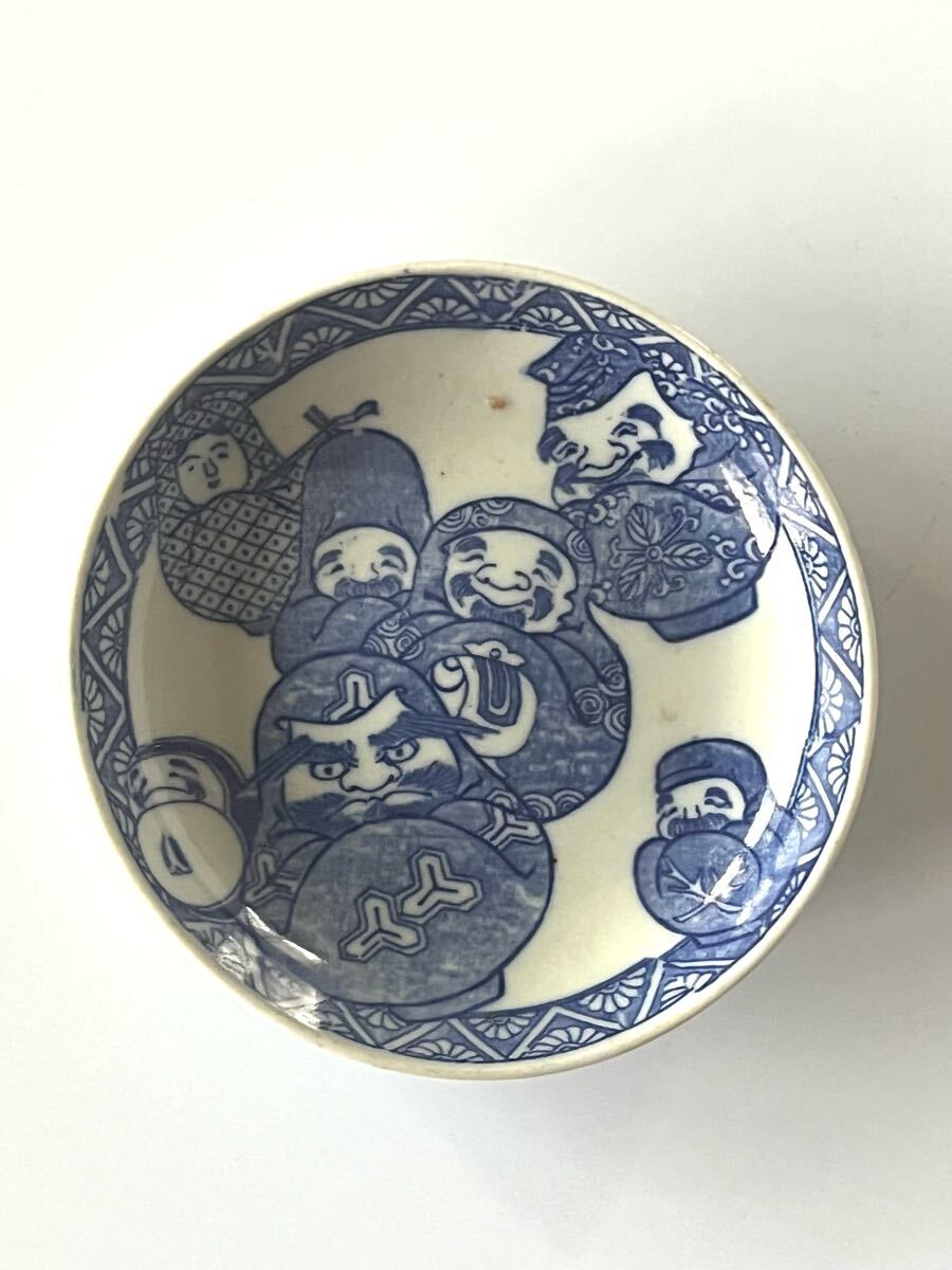 図変わり印判 小皿 だるまと姫だるま 明治〜大正 ダルマ 達磨 図変わり印判 小皿 だるまと姫だるま 明治〜大正 ダルマ 達磨