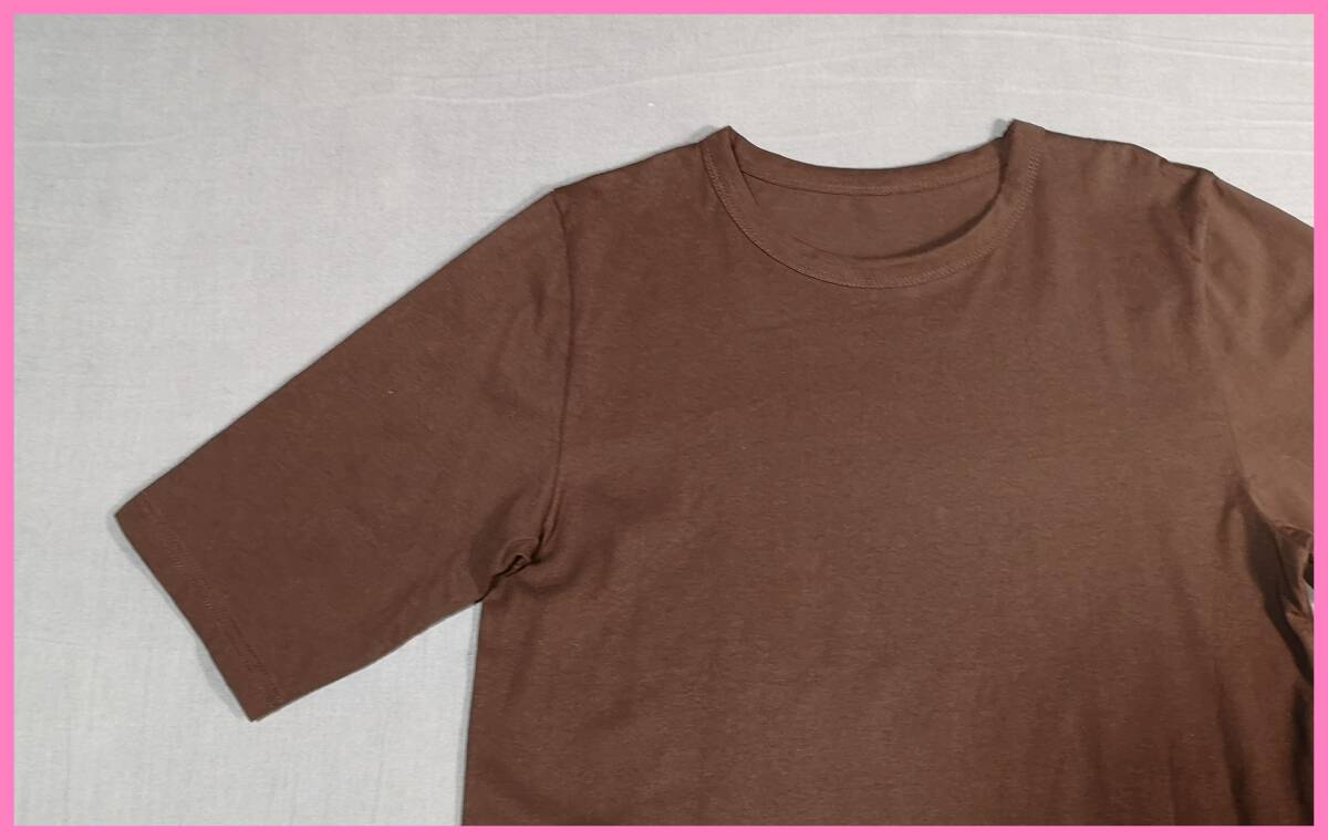 ＴＳＥＴ‐４９０☆夏☆新品☆送料込み☆即決☆ナチュラル系☆綿１００％☆色違い☆２枚セット☆Ｔシャツ☆Ｍサイズ☆黒とこげ茶色