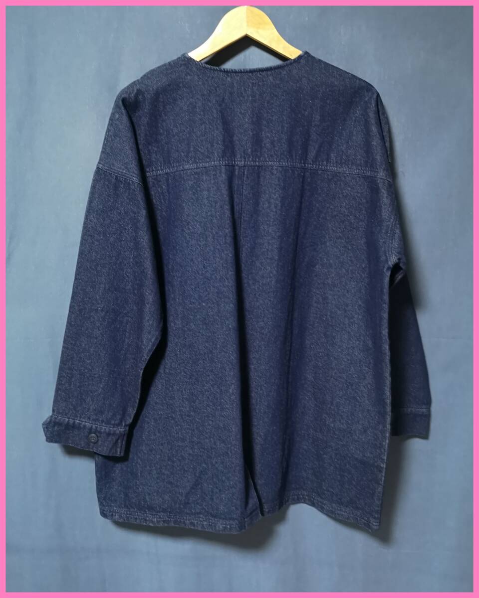 ＪＫＴ‐９２‐３☆春秋冬☆新品☆送料込み☆即決☆ナチュラル系☆綿デニム素材☆M～Lサイズ☆ジャケット☆ネイビー系☆ゆったり