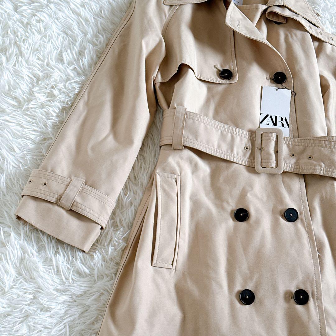 未使用タグ付き ZARA ザラ ロングトレンチコート ウエストベルト 未使用タグ付き ZARA ザラ ロングトレンチコート ウエストベルト