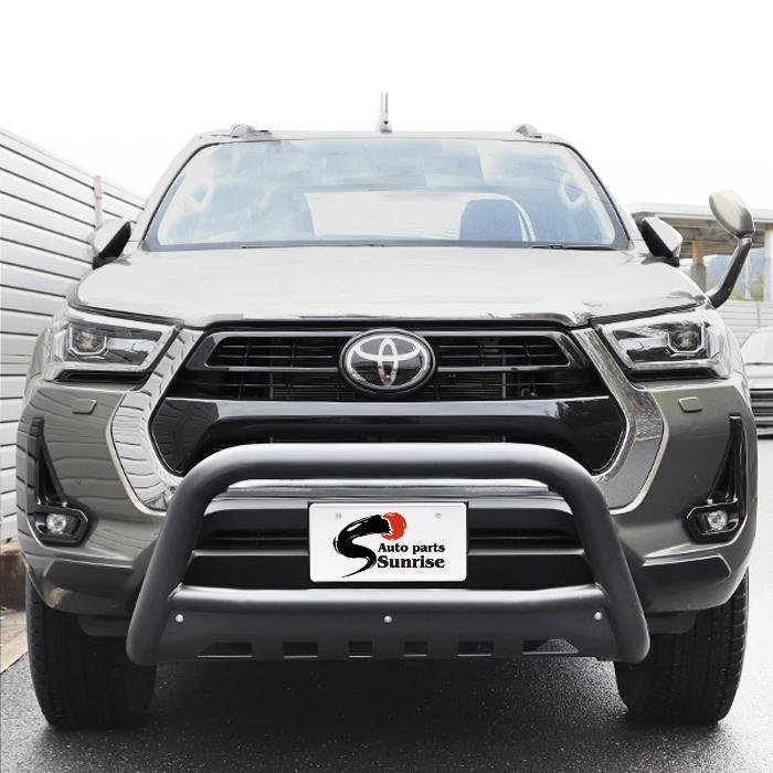 ハイラックス GUN125 パイプ グリル ガード ブラック スキッド プレート 付き 新品 U字型 ブッシュ バー バンパー ガード トヨタ