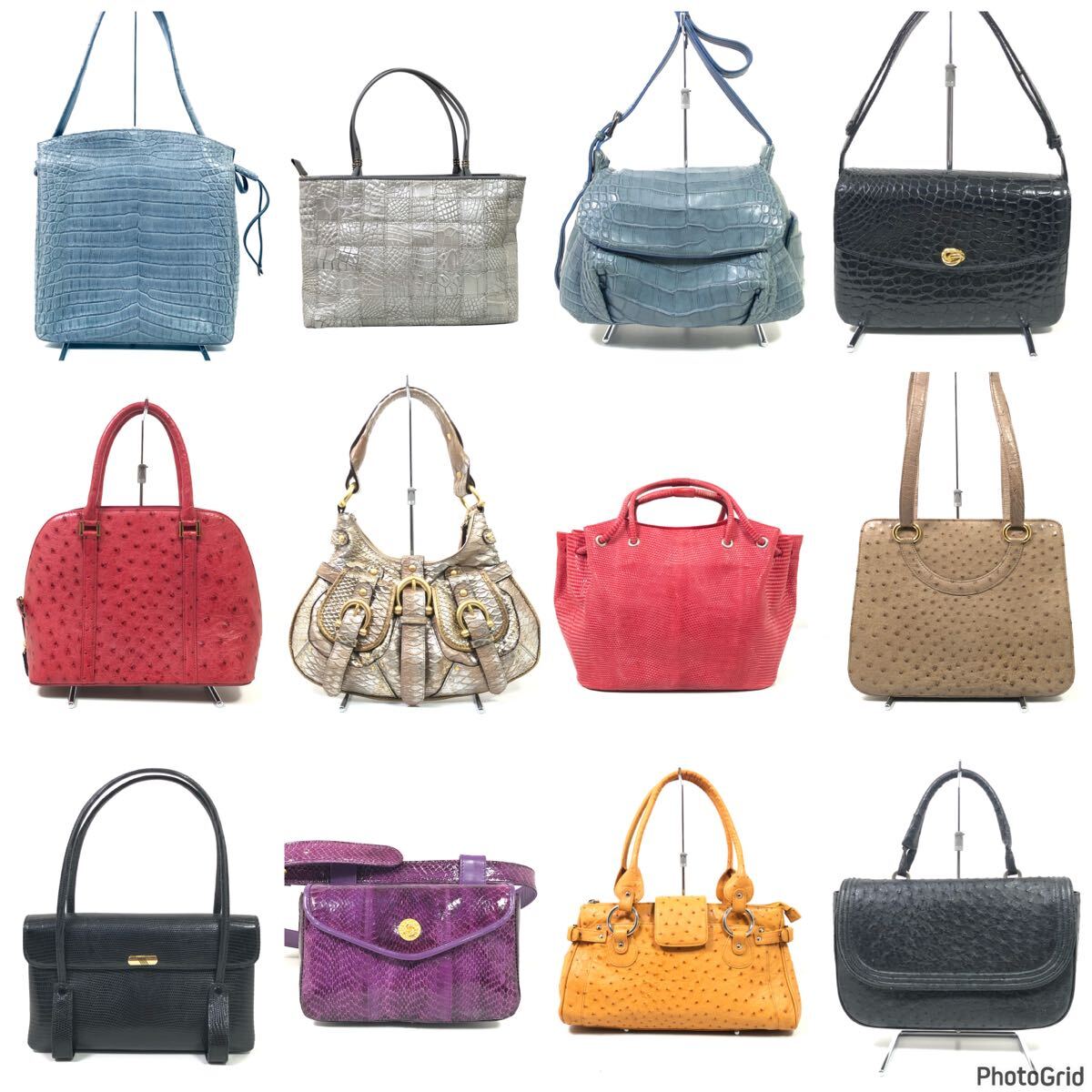 ☆良品☆ マットクロコダイル 鰐革 リザード 蜥蜴革 パイソン 蛇 ☆良品☆ マットクロコダイル 鰐革 リザード 蜥蜴革 パイソン 蛇