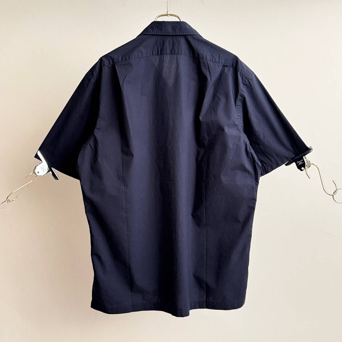 希少《 Dead Stock / Old Model 》90s デッド【 Ralph Lauren CLAYTON ネイビー コットン 開襟 オープンカラーシャツ M ビンテージ 】