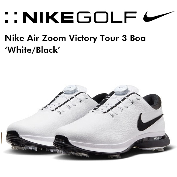 28.5cmワイド ナイキ エア ズーム ビクトリー ツアー 3 ボア　ホワイト　ブラック　 NIKE Air Zoom Victory Tour 3 Boa W