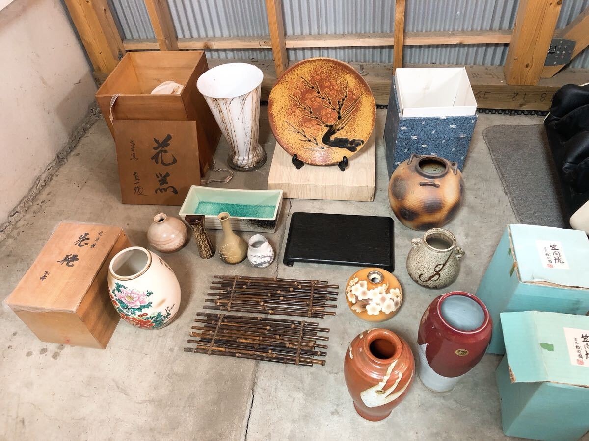 引取限定 中古 花瓶 まとめて 笠間焼 九谷焼など 花器 生け花 引取限定 中古 花瓶 まとめて 笠間焼 九谷焼など 花器 生け花