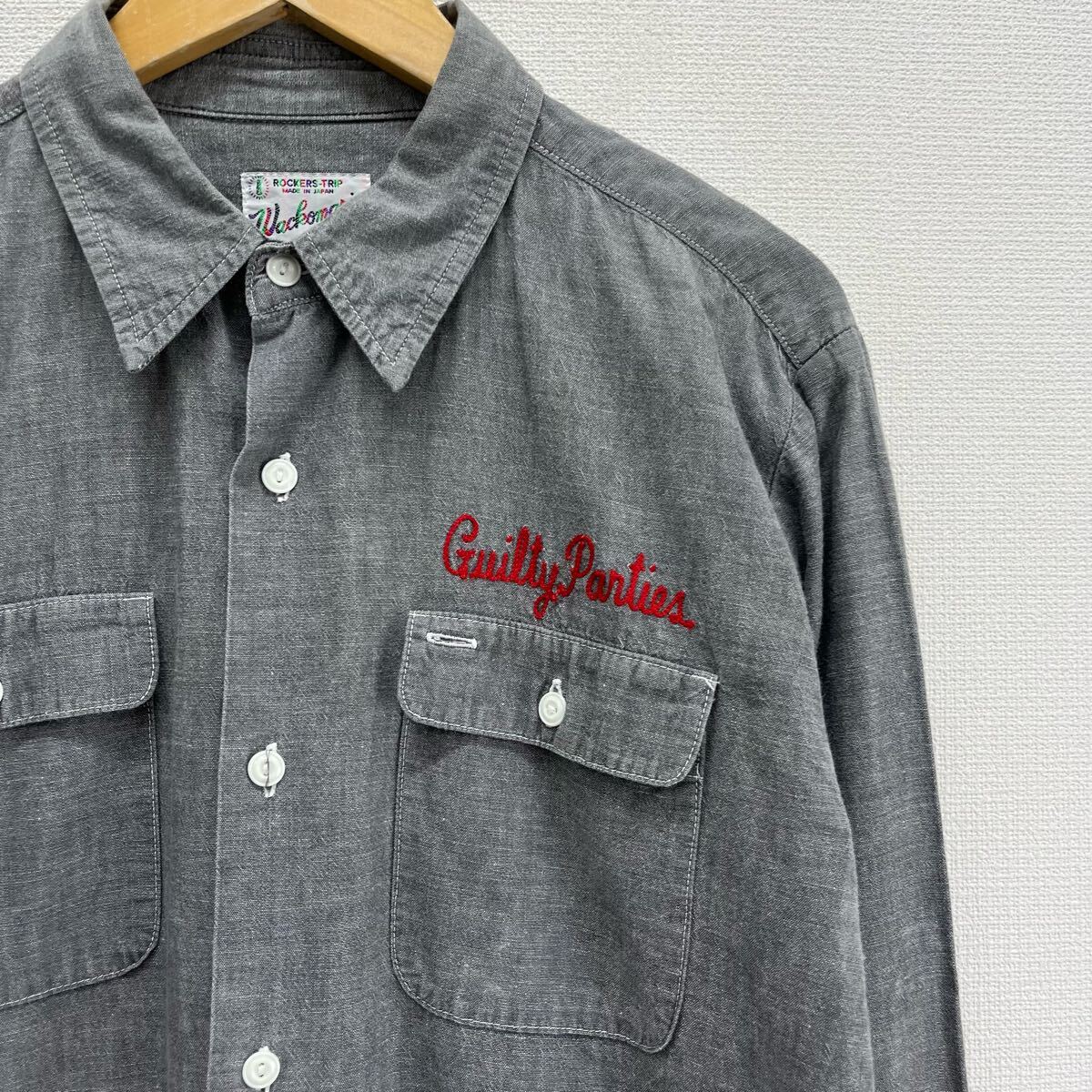 WACKO MARIA ワコマリア 長袖 シャンブレーシャツ チェーン刺繍 WACKO MARIA ワコマリア 長袖 シャンブレーシャツ チェーン刺繍