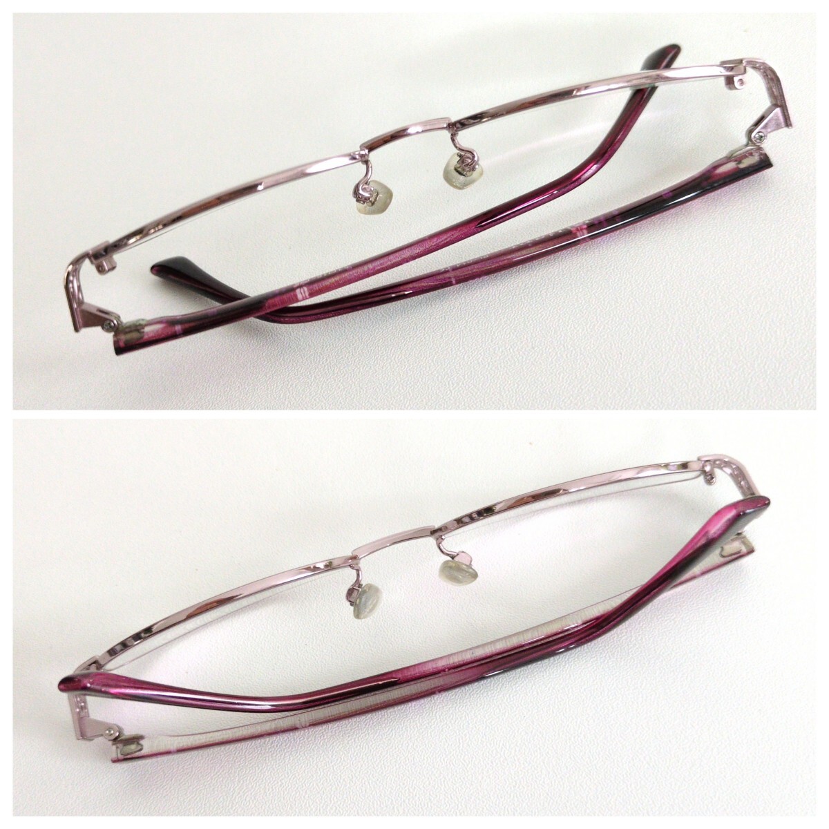 Riliant メガネ 眼鏡 ピンク メタルフレーム オーバル 花柄 軽量